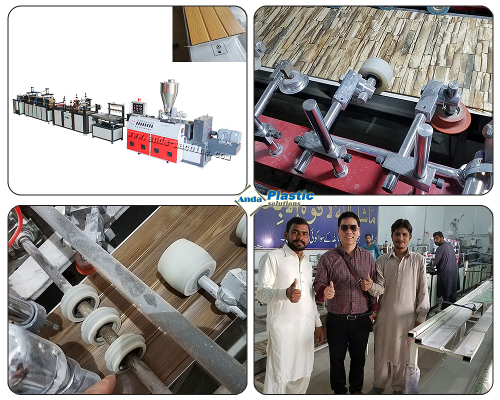 PVC wall panel production line running at Lahore Arifwala of Paksitan