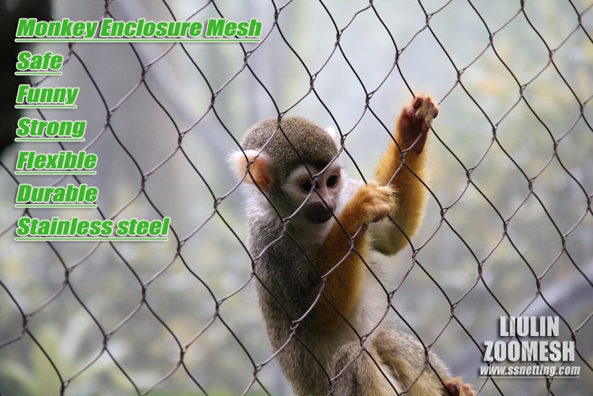 Monkey Enclosure Mesh monkey wire rope netting,monkey cage mesh