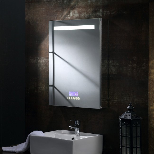 Soft Hinge Single Mirror Door Bluetooth Bathroom Cabinet With Bluetooth Bathroom Mirror Cabinet Sm010